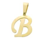 Stalen goudkleurige hanger letter b