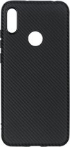 Carbon Softcase Backcover Huawei Y6 (2019) hoesje - Zwart