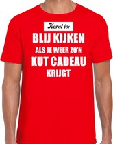 Rood fout Kerstshirt / t-shirt - Kerst is blij kijken / kut cadeau - heren - Kerstkleding / Christmas outfit M