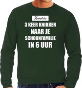 Groene foute Kersttrui / sweater - Kerst is 3 keer knikken naar schoonfamilie - heren - Kerstkleding / Christmas outfit L