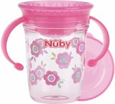 Nûby - Drinkbeker - 360° Wonder cup met handvatten in Tritan™ - Roze - 240ml - 6m+