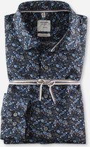 OLYMP 24/7 body fit jersey print blauw