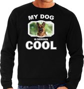 Duitse herder honden trui / sweater my dog is serious cool zwart - heren - Duitse herders liefhebber cadeau sweaters 2XL