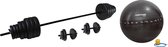 Tunturi - Fitness Set - Vinyl Barbell/Dumbbell Set 50Kg   - Gymball Zwart met Anti Burst 65 cm