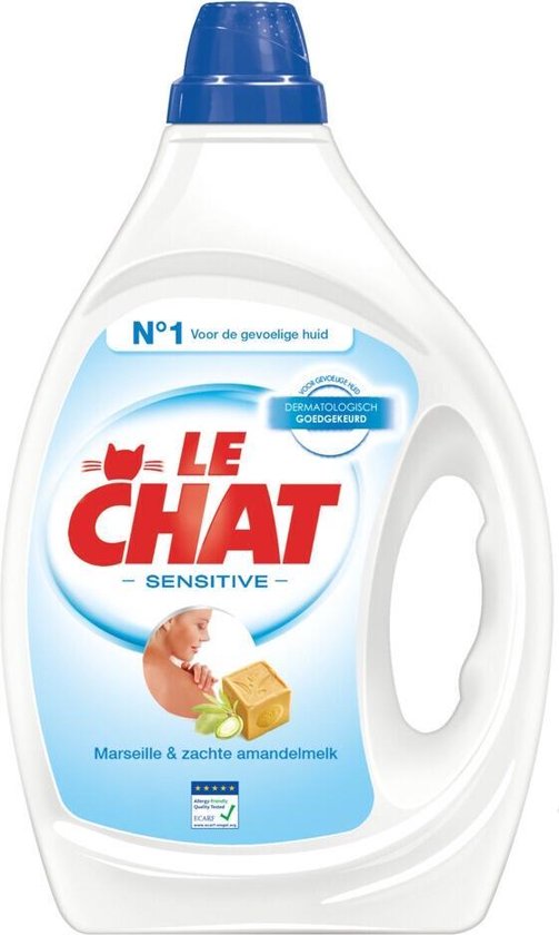 Le Chat Sensitive Gel Vloeibaar Wasmiddel Gevoelige Huid 34 Wasbeurten Bol Com