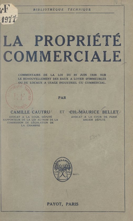 La propriété commerciale - cover