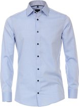 VENTI modern fit overhemd - lichtblauw (contrast) - Strijkvrij - Boordmaat: 43