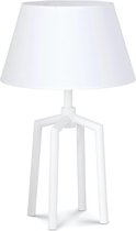 Home Sweet Home tafellamp Largo - tafellamp Spinn wit inclusief lampenkap - lampenkap 30/20/17cm - tafellamp hoogte 50 cm - geschikt voor E27 LED lamp - wit