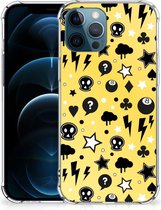 Case iPhone 12 | 12 Pro GSM Hoesje met doorzichtige rand Punk Yellow