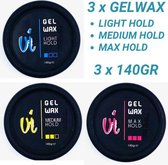 VI GELWAX 3 x Gel Wax Van140gr Light/Medium en Max Hold