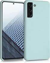 kwmobile telefoonhoesje voor Samsung Galaxy S21 Plus - Hoesje met siliconen coating - Smartphone case in cool mint