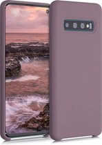 kwmobile telefoonhoesje voor Samsung Galaxy S10 - Hoesje met siliconen coating - Smartphone case in druivenblauw