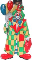Clown carnaval decoratie met ballonnen 60 cm - Feestartikelen/versieringen