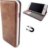 Apple iPhone 12 Pro Max - Bronzed Brown Ultra Dun Portemonnee Hoesje - Lederen Wallet Case TPU - Book Case - Flip Cover - Boek - 360º beschermend Telefoonhoesje