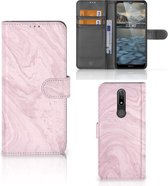 GSM Hoesje Nokia 2.4 Flip Case Marble Pink