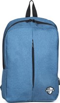 SafeSave rugtas – Waterafstotende schooltas met laptop vak en usb aansluiting – schoudertas – 15.6 inch – lichtblauw