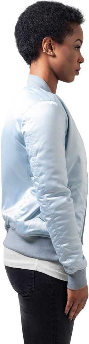 Urban Classics Ladies Satin Bomber Jacket babyblue -  -  Online Hip Hop Fashion Store