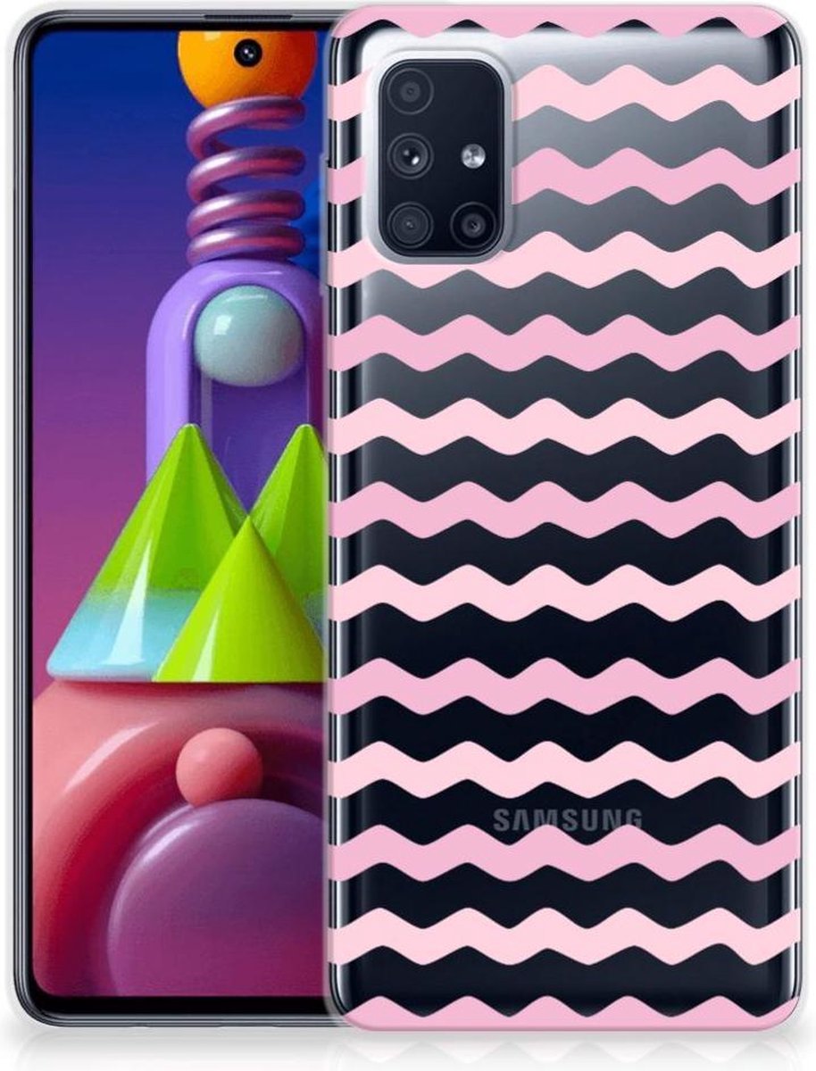 Samsung Galaxy M51 TPU bumper Waves Roze