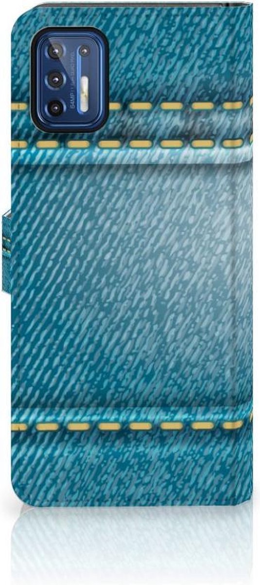 Motorola Moto G9 Plus Wallet Case met Pasjes Jeans