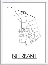 Neerkant Plattegrond poster A2 + fotolijst wit (42x59,4cm) - DesignClaud