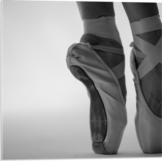 Acrylglas - Ballerina op Spitzen (zwart/wit) - 50x50cm Foto op Acrylglas (Wanddecoratie op Acrylglas)