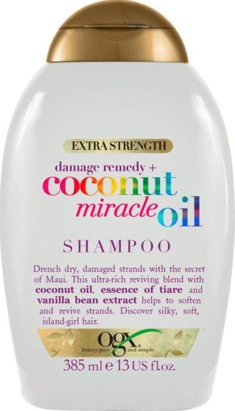 Foto: Ogx extra strength coconut miracle oil shampoo vrouwen voor beschadigd haar droog haar normaal haar 385 ml vrouwen voor beschadigd haar droog haar normaal haar