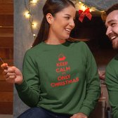 Foute Kersttrui Groen - Keep Calm It’s Only Christmas - Maat XS - Kerstkleding voor dames & heren