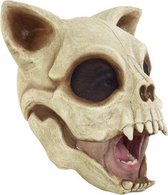 Partychimp Cat Skull Kat Schedel Skelet Volledig Hoofd Masker Halloween voor bij Halloween Kostuum Volwassenen Carnaval - Latex - One size