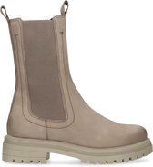 Manfield - Dames - Taupe leren chelsea boots - Maat 40