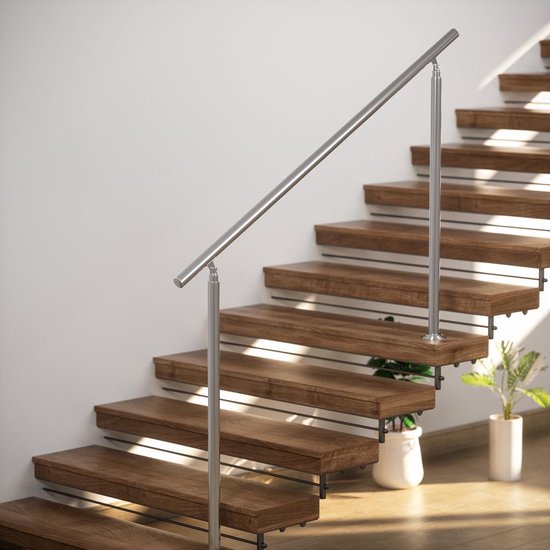 Monzana main courante en acier inoxydable - 100 cm sans barres - balustrade en acier inoxydable