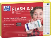 Oxford Flash 2.0 - Flashcards - Geruit 5mm - A6 - Gele rand - 80 stuks