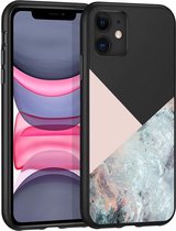 iMoshion Design voor de iPhone 11 hoesje - Marmer - Roze / Zwart