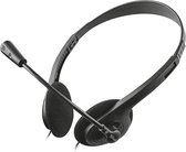 headset met microfoon voor laptop - Headset, met microfoon, voor pc en laptop, Skype-headset, met 3,5 mm aansluiting, zwart, zwart