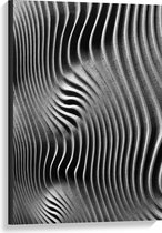 Canvas  - Golvende Lijnen (zwart/wit) - 60x90cm Foto op Canvas Schilderij (Wanddecoratie op Canvas)