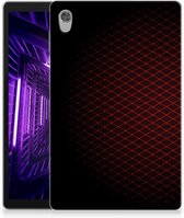 TPU Siliconen Hoes Lenovo Tab M10 HD (2de generatie) Back Case Super als Vaderdag Cadeaus Geruit Rood met doorzichte zijkanten