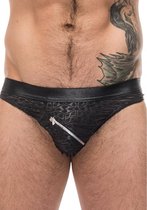 Zip Bikini - Black - Small - Maat S - Lingerie For Him - black - Discreet verpakt en bezorgd