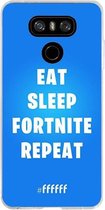 6F hoesje - geschikt voor LG G6 -  Transparant TPU Case - Fortnite - Eat Sleep Fortnite Repeat #ffffff