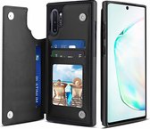 ShieldCase portemonnee hoesje geschikt voor Samsung Galaxy Note 10 Plus wallet case (zwart) - geschikt voor Samsung Galaxy Note 10 Plus portemonnee hoesje - Ruimte voor 2 pasjes