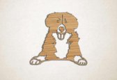 Wanddecoratie - Border Collie hond - S - 45x49cm - Eiken - muurdecoratie - Line Art