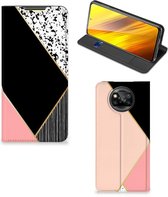 Bookcase Hoesje Xiaomi Poco X3 | Poco X3 Pro Smart Cover Black Pink Shapes