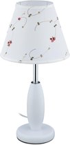 Relaxdays landelijke tafellamp - lampenkap met bloemmotief - nachtlamp - E27 - woonkamer