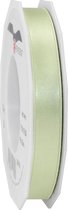 1x Luxe Hobby/decoratie pastelgroene satijnen sierlinten 1,5 cm/15 mm x 25 meter- Luxe kwaliteit - Cadeaulint satijnlint/ribbon