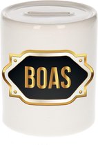 Boas naam cadeau spaarpot met gouden embleem - kado verjaardag/ vaderdag/ pensioen/ geslaagd/ bedankt