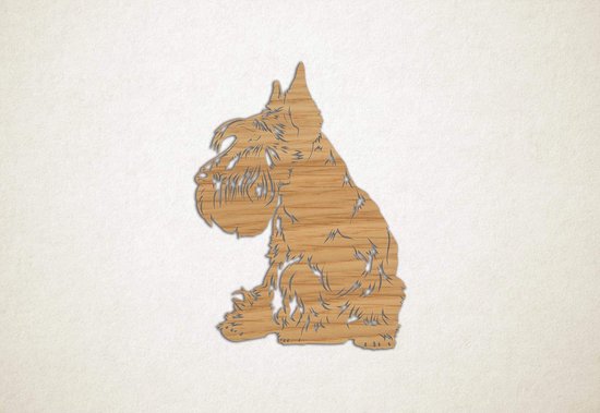 Wanddecoratie - Hond - Schotse terrier 1 - S - 58x43cm - Eiken - muurdecoratie - Line Art