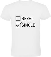 Ik ben single  Heren t-shirt | relatie | vrijgezellendag | vrijgezellenfeest | valentijnsdag | jaloezie | verliefd | kado | Wit