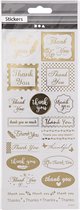 Stickers, thank you, 10x24 cm, goud, 1 vel