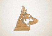 Wanddecoratie - Hond - Duitse Herder 2 - S - 45x45cm - Eiken - muurdecoratie - Line Art