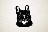 Wanddecoratie - Hond - Franse bulldog 5 - M - 81x60cm - Zwart - muurdecoratie - Line Art