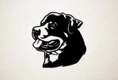 Wanddecoratie - Hond - Rottweiler 15 - L - 78x75cm - Zwart - muurdecoratie - Line Art