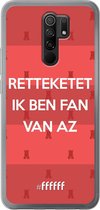 6F hoesje - geschikt voor Xiaomi Redmi 9 -  Transparant TPU Case - Retteketet ik ben fan van AZ #ffffff